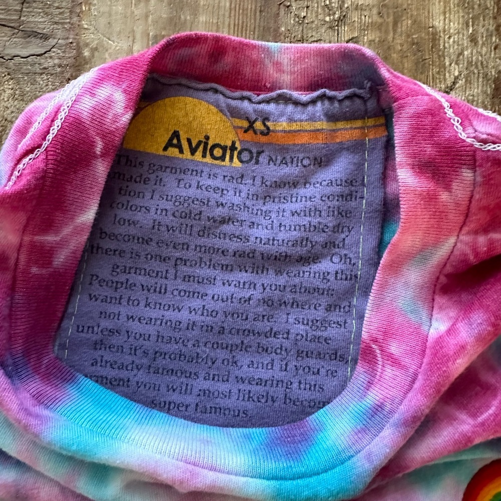 Super cute tie dyed Aviator Nation t-shirt! - Picture 3 of 3